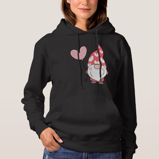 Happy Valentineu2019s Day Gnome Cute with Heart Ba Hoodie (Front)