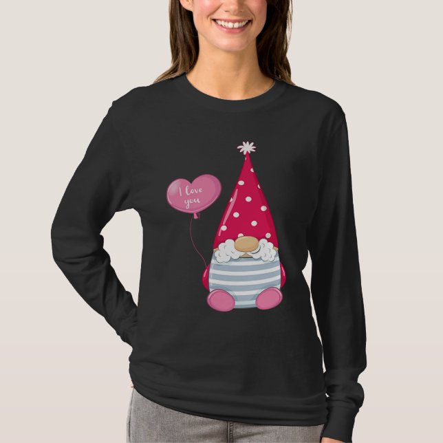 Happy Valentineu2019s Day Male Gnome with I Love Y T-Shirt (Front)