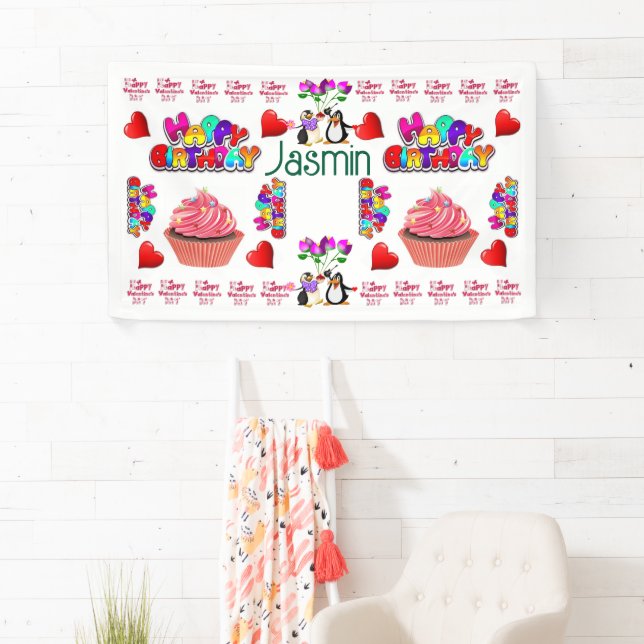 Happy ValentineVinal Banner, Happy Birthday Banner (Insitu)