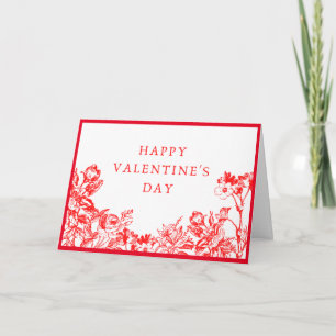 Happy Valentin's Day With Red Roses Card