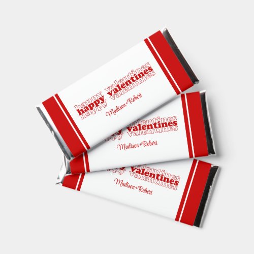 Happy Valentins red typography Valentins Gifts Hershey Bar Favors