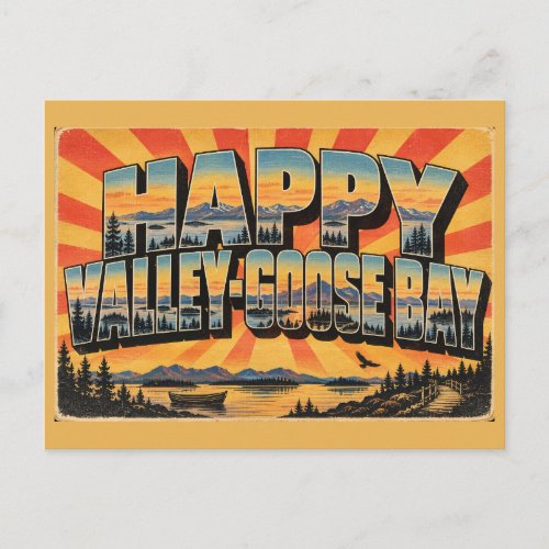 Happy Valley-Goose Bay NL Lake Melville Art Postcard