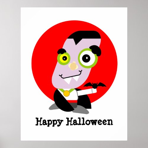 Happy Vampire Cartoon Poster