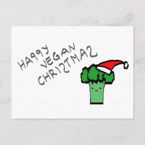 Happy vegan Christmas Holiday Postcard