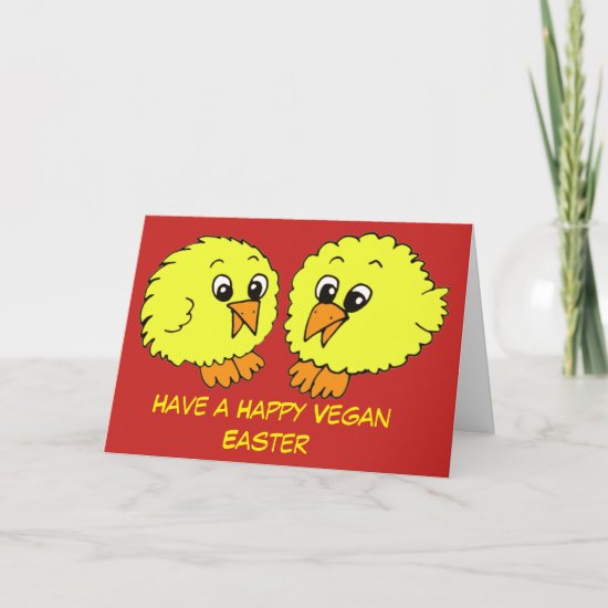 Happy Vegan Easter Chick Card