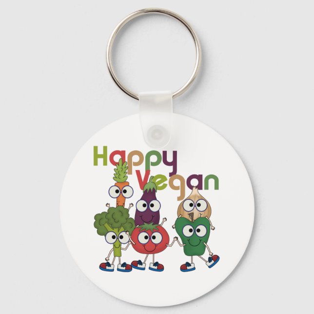 Happy Vegan Keychain (Front)