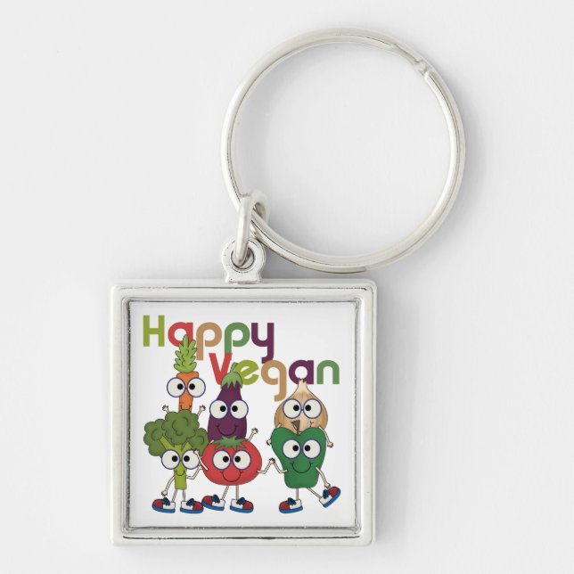 Happy Vegan Keychain (Front)