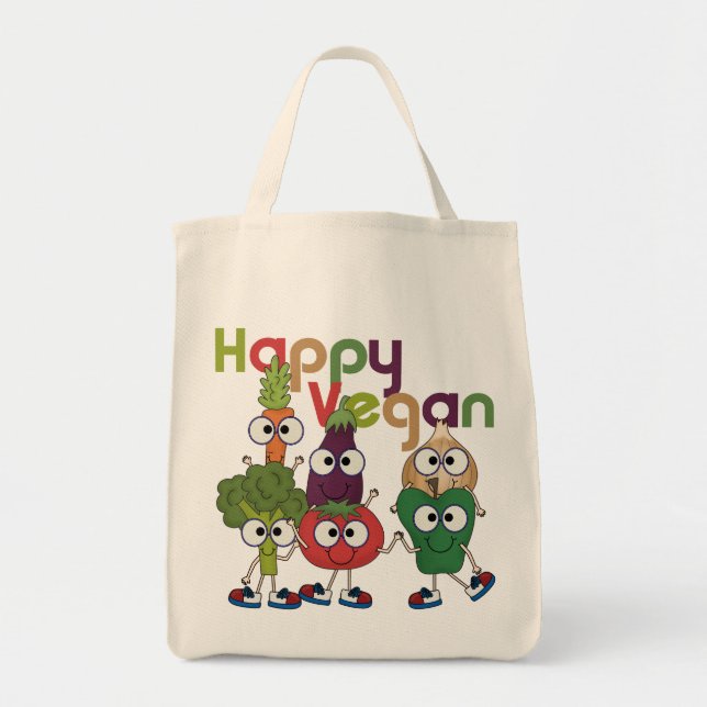 Happy Vegan Tote Bag (Front)