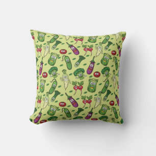 Happy Vegetables Pattern Throw Pillow
