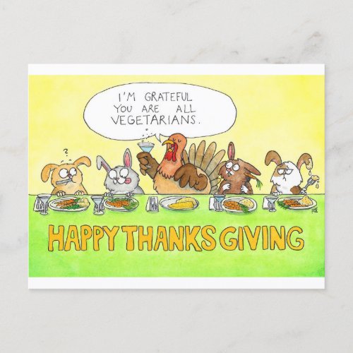 Happy Vegetarian Thanksgiving Postcard