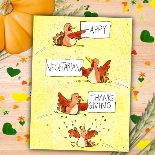 Happy Vegetarian Thanksgiving postcard by N Janes