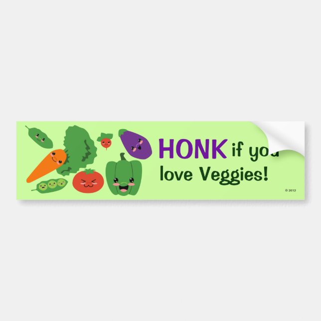 Happy Veggies Bumper Sticker (Front)