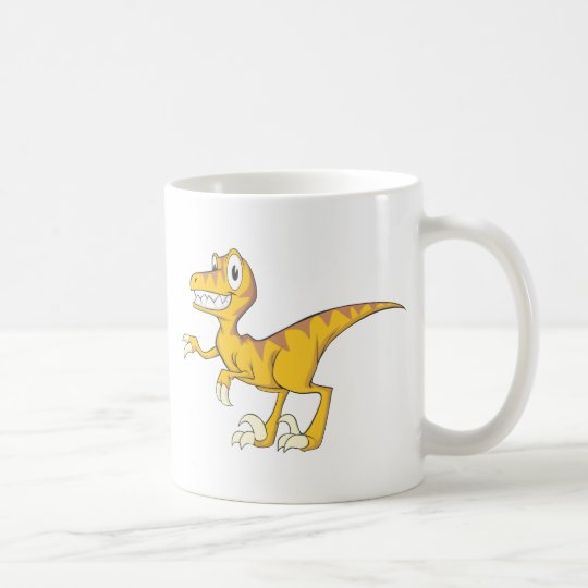 Happy Velociraptor Dinosaur Coffee Mug