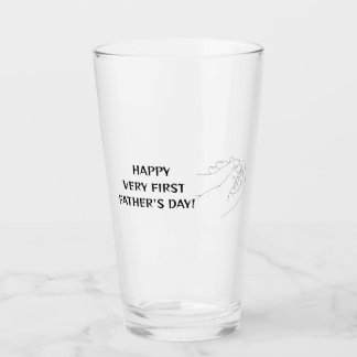 Happy Very First Father's Day Glass