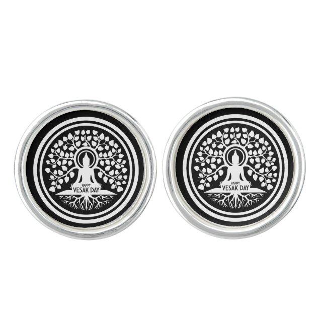 Happy Vesak Day Cufflinks (Front)