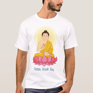 Happy vesak day icon sitting buddha buddhism T-Shirt