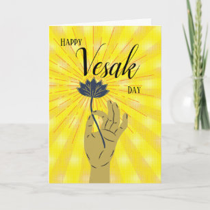 Happy Vesak Day Lotus in Hand Card