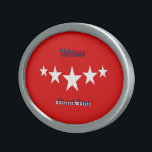 Happy Veterans Day  Belt Buckle<br><div class="desc">Belt Buckle,  features words about veterans, " veterans thank you"  with red background,  and white stars between the words,  Suitable to celebrate veterans day.</div>