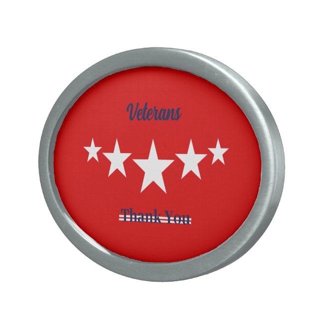 Happy Veterans Day  Belt Buckle (Front Right)