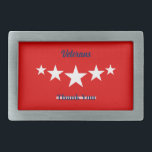 Happy Veterans Day  Belt Buckle<br><div class="desc">Belt Buckle,  features words about veterans, " veterans thank you"  with red background,  and white stars between the words,  Suitable to celebrate veterans day.</div>