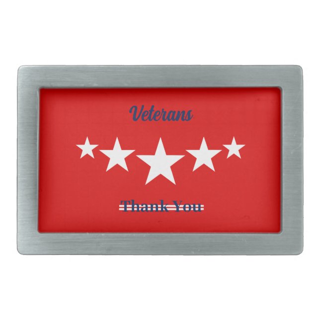 Happy Veterans Day  Belt Buckle (Front)