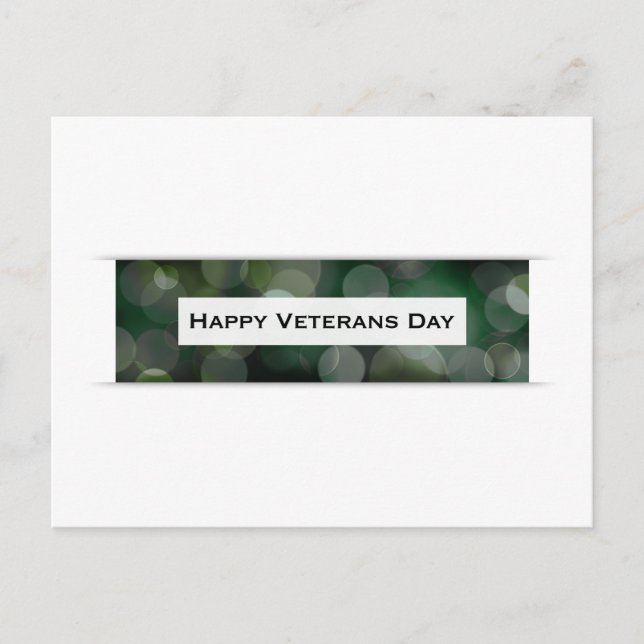 Happy Veterans Day (bokeh) Postcard (Front)