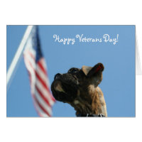 Happy Veterans Day Boxer puppy greeting card