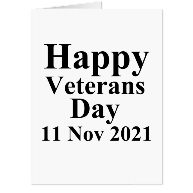 Happy Veterans Day Card (Front)