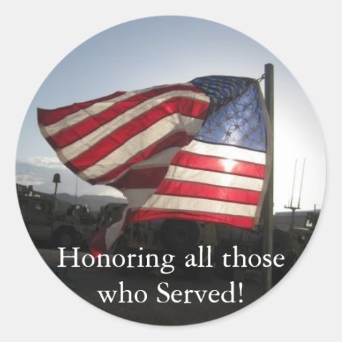 Happy Veterans Day Classic Round Sticker