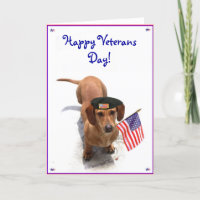 Happy Veterans Day Dachshund Greeting card