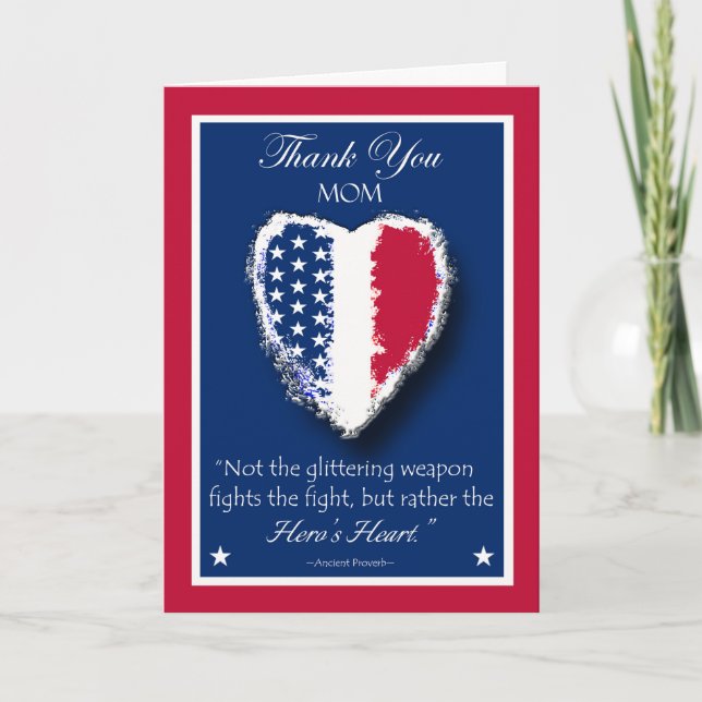 Happy Veterans Day for Mom, The Hero's Heart Card (Front)