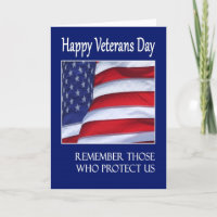 Happy Veterans Day greeting card American Flag