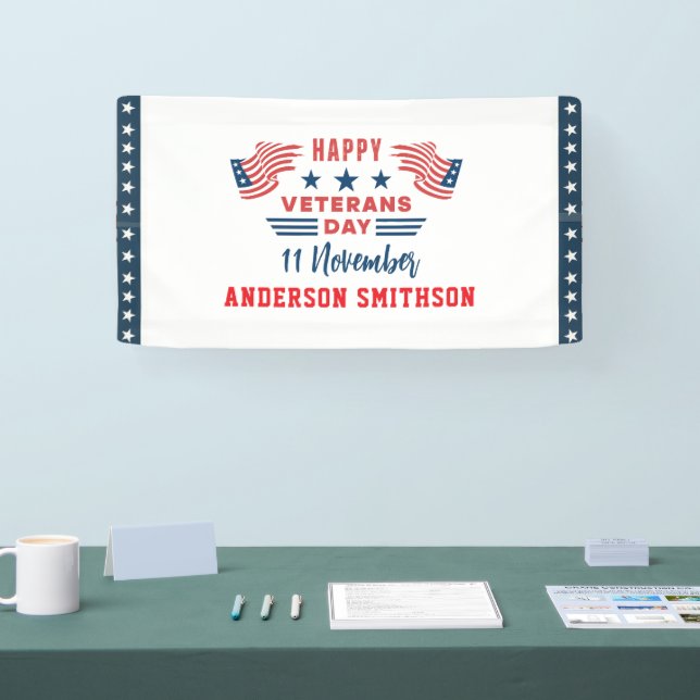 Happy Veterans Day | Patriotic Holiday  Banner (Tradeshow)