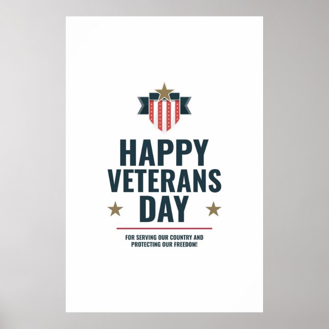 Happy veterans day poster (Front)