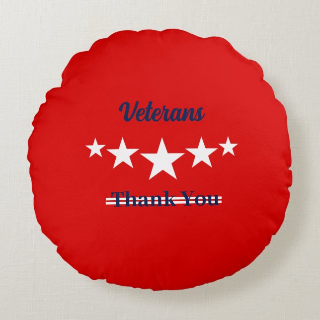 Happy Veterans Day  Round Pillow (Front)