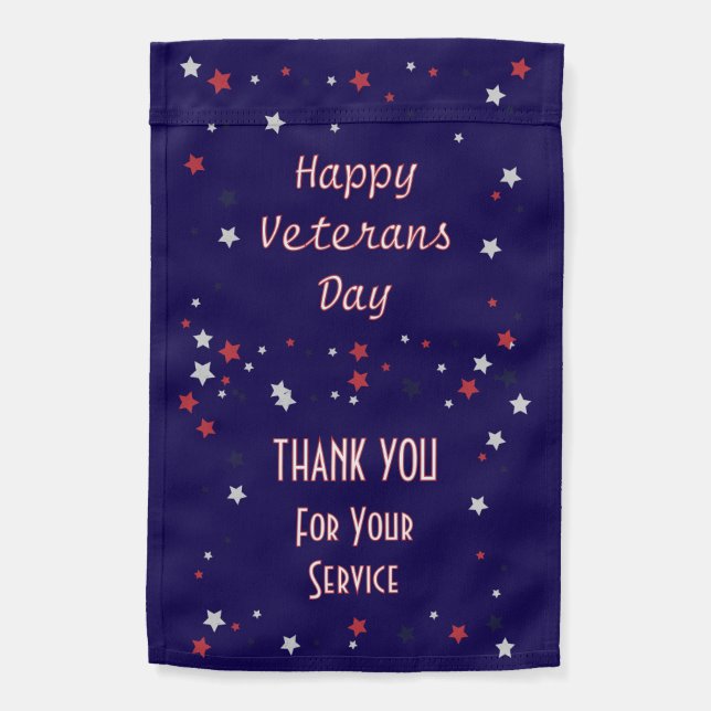 Happy Veterans Day | Thank You for Your Service  Garden Flag (Back)