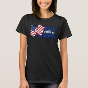 Happy Veterans Day US Veterans with US Flag T-Shirt