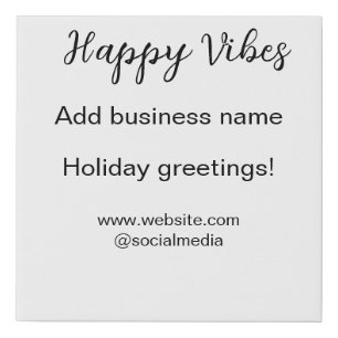 Happy vibes Christmas holiday greetings business y Faux Canvas Print