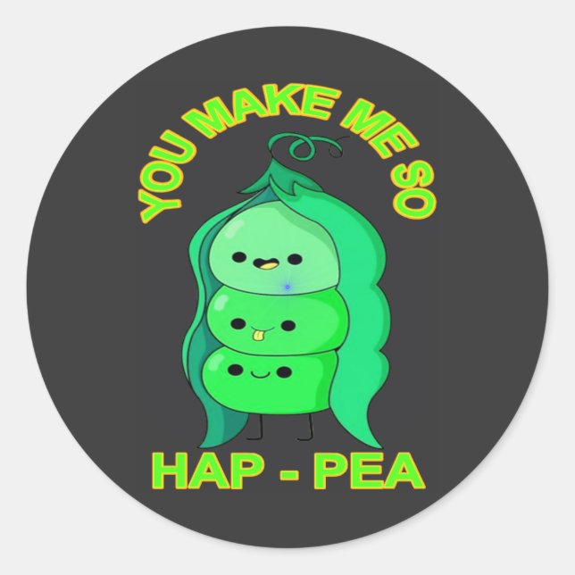 happy vibes classic round sticker (Front)