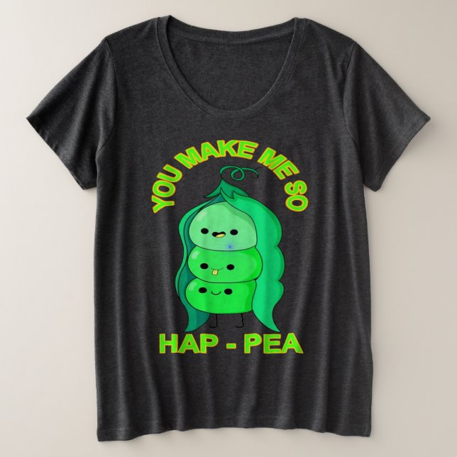 happy vibes plus size T-Shirt (Design Front)