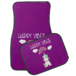 Happy Vibes Typography Cute Smiling Unicorn Car Mat at Zazzle
