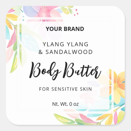 Happy Vibes White Body Butter Jar Labels