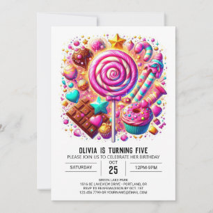 Happy Vibrant Candyland Digital Birthday Invitation