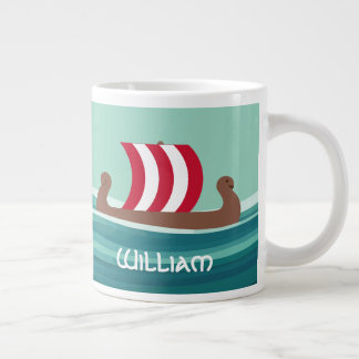 Happy Viking Ship Giant Coffee Mug