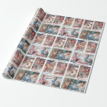 Happy Vintage Christmas Children Greeting Cards Wrapping Paper<br><div class="desc">Charming vintage holiday pattern featuring collage of Victorian greeting cards depicting adorable children with Santa enjoying Christmas festivities.</div>