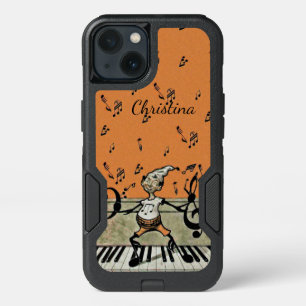 Happy Vintage Little Musical Elf on Piano keys iPhone 13 Case