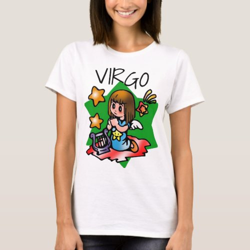 Happy Virgo Angel with Harp T_Shirt