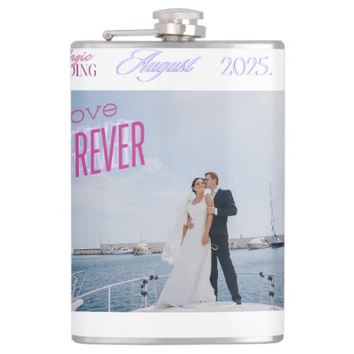 Happy Vision Board Wedding Vinyl Wrapped Flask