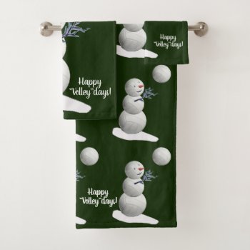 Happy Volleydays Volleyball Lovers Christmas Bath Towel Set by TheSportofIt at Zazzle