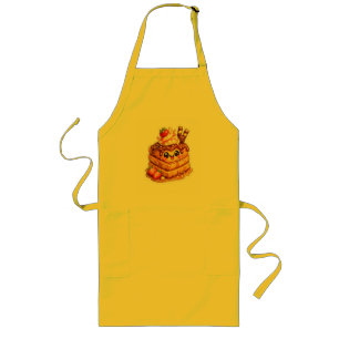 Happy Waffle Dessert Sticker Long Apron